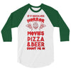 horror movies, pizza and beer 3/4 Sleeve Shirt
