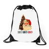 vintage santa christmas Drawstring Bags