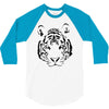white tiger black print 3/4 Sleeve Shirt