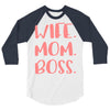 wife boss mom 3/4 Sleeve Shirt