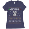 gemini christmas ugly sweater Ladies Fitted T-Shirt