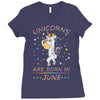 Unicorns are born in June Ladies Fitted T-Shirt