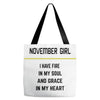 November Girl Tote Bags
