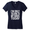 i'm only talking to my birds today Women's V-Neck T-Shirt