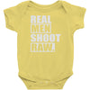 real men shoot raw Baby Onesie