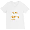 I'm a may woman I was born with my heart V-Neck Tee