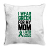 i wear green for my mom liver cancer awareness Throw Pillow