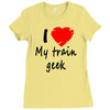 i love my train geek Ladies Fitted T-Shirt
