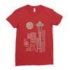 seattle skyline Ladies Fitted T-Shirt