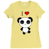i love panda Ladies Fitted T-Shirt