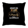 january  girl is a perfect combination of princess and warrior Throw Pillow