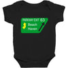 gps logo free exit 63 beach haven Baby Bodysuit
