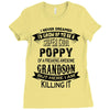 Super Cool Poppy Of A Freaking Awesome Grandson Ladies Fitted T-Shirt