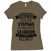 Super Cool Stepdad Of A Freaking Awesome Grandson Ladies Fitted T-Shirt