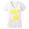 cccp hammer &amp; sickle  soviet union communist communism russia red star Women's V-Neck T-Shirt