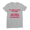 drink wine in ractangle Ladies Fitted T-Shirt