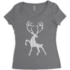 christmas deer Women's Triblend Scoop T-shirt