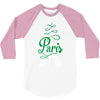 paris script eiffel tower french france 3/4 Sleeve Shirt