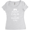 keep calm and game on Women's Triblend Scoop T-shirt