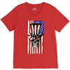 july 4th skull V-Neck Tee