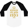 kings are born in 1993 3/4 Sleeve Shirt