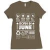 Born In June Ladies Fitted T-Shirt