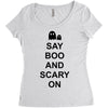 say boo and scary on 2 Women's Triblend Scoop T-shirt