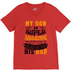Son Is Super and I Am The Lucky One Because I Get To Be His Dad V-Neck Tee