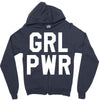 girl power white logo Zipper Hoodie