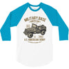american army jeep 3/4 Sleeve Shirt
