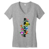Pride Floral LGBT Colors Women's V-Neck T-Shirt