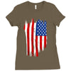 sa distress flag cool american Ladies Fitted T-Shirt