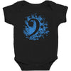 bass clef in blue Baby Bodysuit