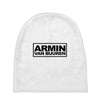 armin van buuren black logo Baby Beanies