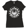 battlestar galactica distressed badge Ladies Fitted T-Shirt
