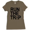 run the trap mens trap music t shirt dope swag hipster flosstradamus t Ladies Fitted T-Shirt