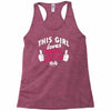 this girl loves drag racing Racerback Tank