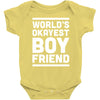 world's okayest boyfriend couple love funny Baby Onesie