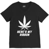 Support Lung Cancer Awareness With A White Cannabis Leaf V-Neck Tee