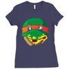 pizza turtle Ladies Fitted T-Shirt