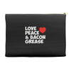 love peace and bacon grease Accessory Pouches
