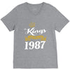 kings are born in 1987 V-Neck Tee