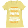 Super Cool Papa Of A Freaking Awesome Granddaughter Ladies Fitted T-Shirt