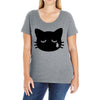 sad cat Ladies Curvy T-Shirt