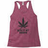 Support Melanoma Cancer Awareness With A Black Cannabis Leaf Racerback Tank