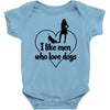 i like men who love dogs Baby Onesie