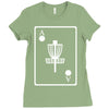 disc golf ace card target chains frisbee basket Ladies Fitted T-Shirt