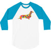 dachshund flower 2 3/4 Sleeve Shirt