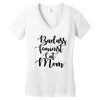 badass feminist cat mom Women's V-Neck T-Shirt