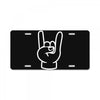 rock and roll throwing horns License Plate
